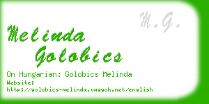 melinda golobics business card